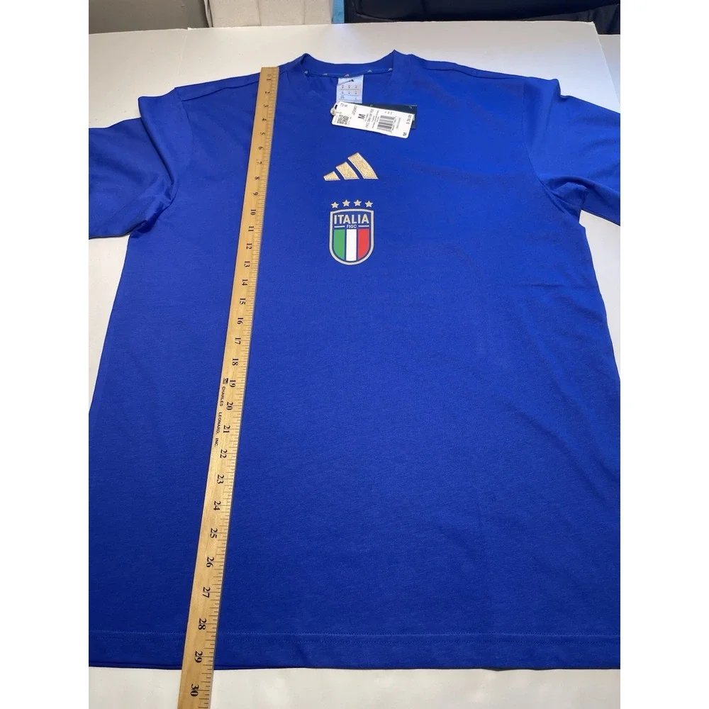 Adidas Italy Soccer Team Men's DNA Graphic T-shirt Blue Size M New
